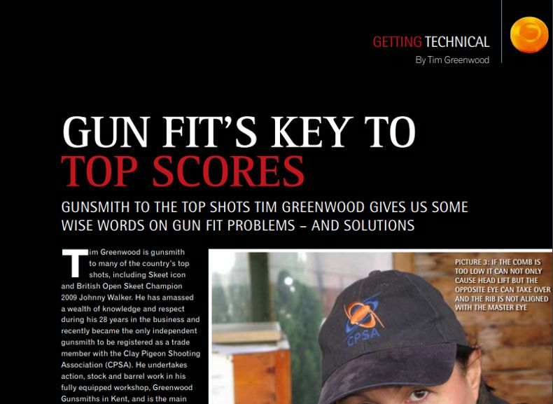 Clay Shooting Magazine March 2010 Gun fit's key to top scores